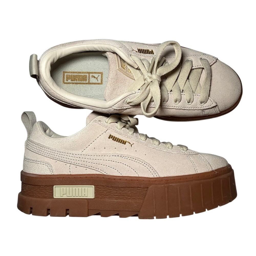 Puma Platform Shoes - Beige Tan Gold  - W Size 7